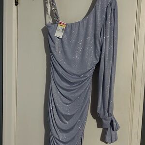 Elegant One-Shoulder Glitter Dress